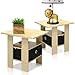 Furinno 2-11157SBE End Table Bedroom Night Stand, Petite, Steam Beech, Set of 2