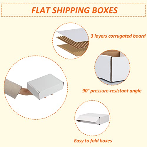 Image of HORLIMER 7x5x2 inches Shipping Boxes Set of 25, White Corrugated Cardboard Box Literature Mailer