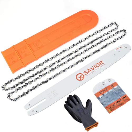 Savior 16 Inch Chainsaw Bar and S55 Chain Combo 3/8 LP Pitch .050 Gauge 55 Drive Links for Stihl MS170 MS180C Replacement Chain Saw Bar 105668 160SDEA074(Chain*2+Bar*1)