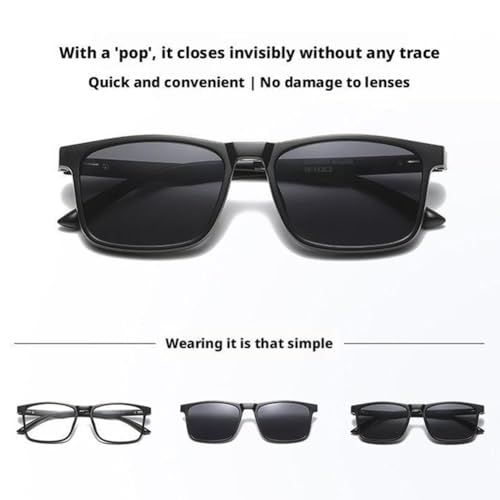 Magnetic Clip on Sunglasses for Men Women,Polarized 5 in 1 UV Protection Retro Eyeglasses for Over Night Driving (B2)4