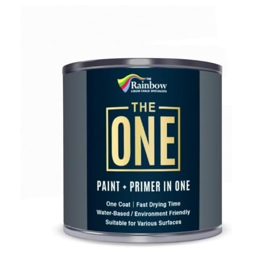 THE ONE Paint & Primer: Most Durable Furniture Paint, Cabinet Paint, Front Door Paint, Wall Paint, Bathroom, Kitchen, and More - Quick Drying Craft Paint for Interior / Exterior (White, Matte Finish, 8.5oz)
