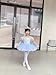 OTMYIGO Blue,160, Kids Ballet Tutu Outfit,Ballerina Costume for Girls Swan Lake Dance Practice Competition Costume