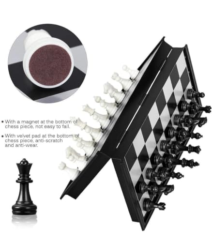 Image of Premium Plastic Magnetic Chess Board Set 12 x 12 Inch, Folding Travel Chess Set, Strong Magnetic Chess Pieces, Portable Board Game with Storage for Kids, Adults & Family