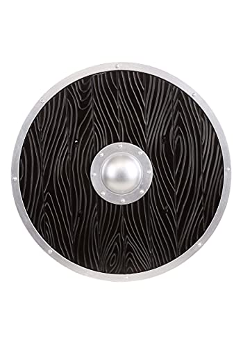 Viking Weapons Costume Shield, 21 Wood-Look Plastic Shield with Straps, Viking Shields for Vikings Ragnar Costume Standard