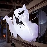Joiedomi Nadmuchiwany straszny latający duch na Halloween, nadmuchiwany z wbudowanym duchem LED, na imprezę halloweenową, wewnątrz, na zewnątrz, podwórko, ogród, dekoracja trawnika