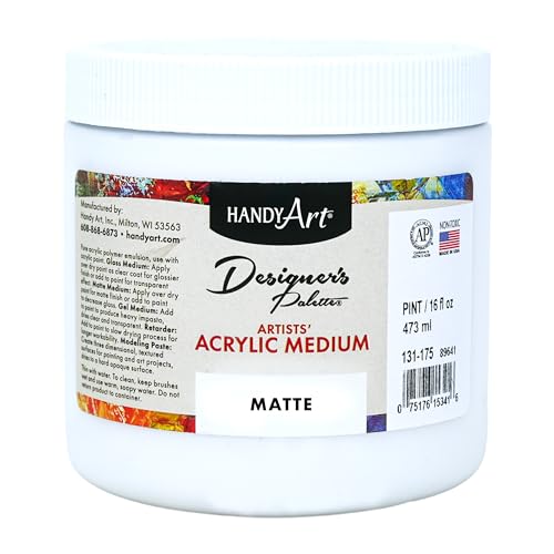 Handy Art Designer's Palette Artist Acrylic 16 ounce, Matte Medium