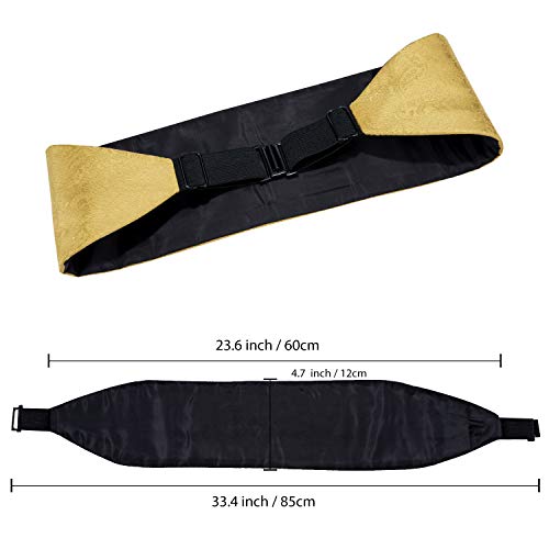 Dubulle Gold Paisley Cummerbund And Bowtie For Men Gold Bow Tie And Pocket Square #TOP5