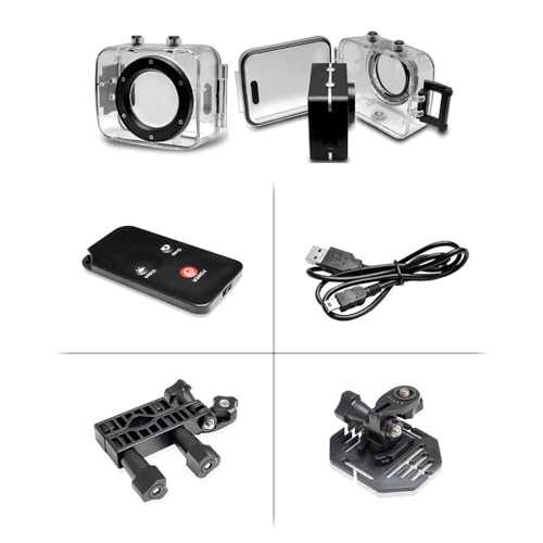 Image of Sound Around Gear Pro Sports Action Camera - HD 1080P Mini Camcorder w / 12 MP Cam, 2.4 inch Touch Screen USB SD Card HDMI, Battery - Waterproof Case, USB Cable, Wireless Remote Control, Mount - Pyle