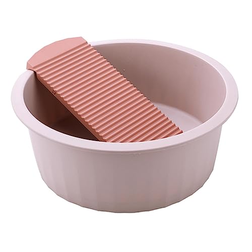 Didiseaon Bath Basin for Boys and Girls Babys Clothes Wash Basin for Babys Diapers Infants Wash Basin Baby Cleaning Basin Large Pink Dishpan Washboard