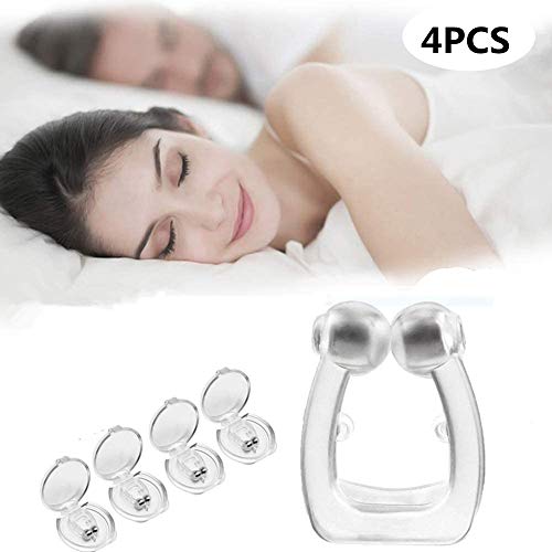 Preisvergleich Produktbild Schnarchstopper, 4 Stück Anti Schnarch Nasenclip, Schnarchschutz Nasendilatatoren Schnarch Stopper aus Weiches Silikon mit Natürlichen und Bequem Schlafen