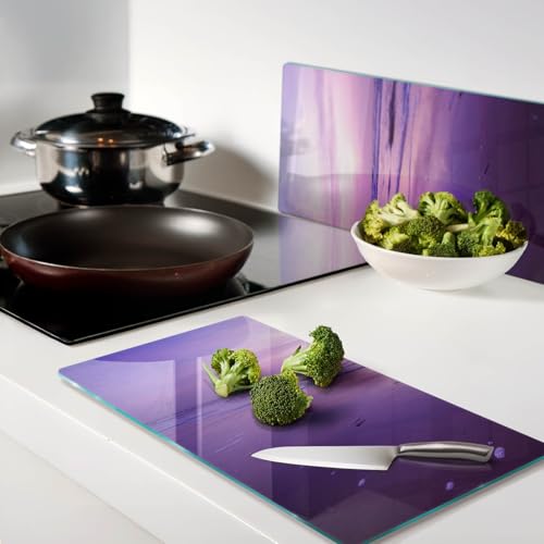 Planche à découper induction en verre 2x30x52cm Tulup couvre plaque de cuisson - 4