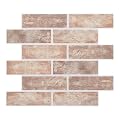 8-Pack 3D Faux Brick Acoustic Wall Panels, 11.8" x 11.8" PET High Density Soundproof & Noise Cancelling Felt Tile with 48 Adhesive Tabs, Sound Absorbing Panels for Home Office, Rustic