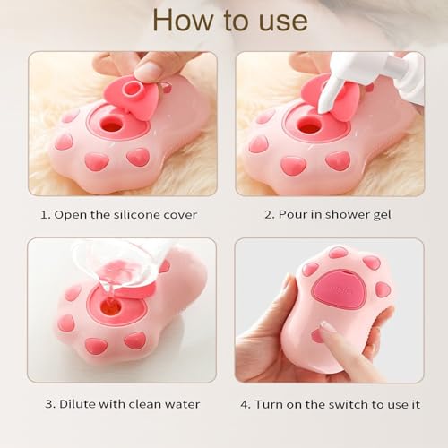 Image of Cat Steam Brush - New 3-in-1 Rechargeable Self-Cleaning for Shedding, Massage & Hair Cleaning, Cat Brush with Steam Suitable for All Cats & Dogs(Pink)