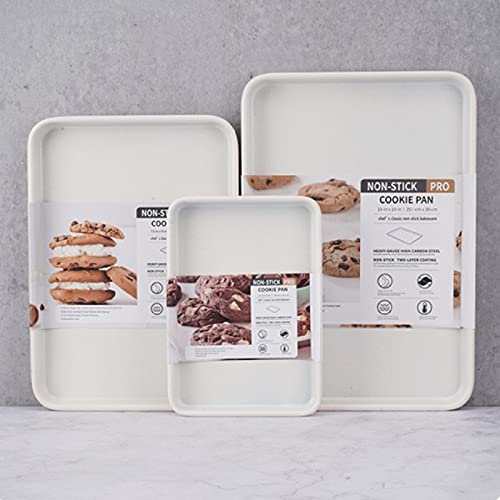 Baking-Sheets-Nonstick-Set-of-3-151395-Inch-Carbon-Steel-Cookie-Sheet-Pan-Toaster-Oven-Baking-Pans-Baking-Tray-Rimmed-Baking-Pan-Friend-gift-White