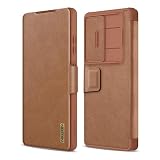 Nillkin【創業16年】Galaxy S25 Ultra ケース 手帳型 カメラカバー レンズ保護 カードポケット付き ギャラクシーs25ウルトラ スマホケース 高級レザー 手触りが良い 落下防止 耐衝撃 360°全面保護 擦り傷防止 薄型 上質 ビジネスに最適（ブラウン）