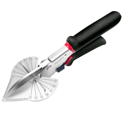 Wonglea Miter Shears,Multifunctional Quarter Round Cutting Tool Adjustable at 45 to 135 Degree,Shoe Molding Cutter for Wood,Plastic,PVC,Angular Cutting Molding,Crafting (Miter Shears)