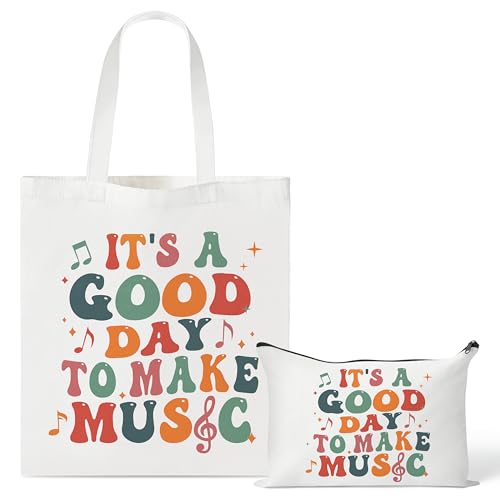Image of Y1tvei Canvas Bags Gifts, Tote Bag with Makeup Pouch, Birthday Party Favors