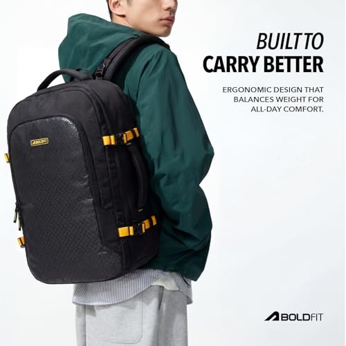 Image of Boldfit Laptop Backpack for Men & Women Premium Stylish Bags Ideal College Bag, Office Backpack & Travel Bag Water-Resistant with Bottle Holder