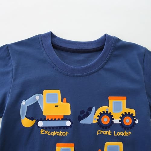 Image of Toddler Boy Clothes Cartoon Cotton Summer Short Sleeve T-Shirt and Shorts Kids Outfit Set 2-7 Year