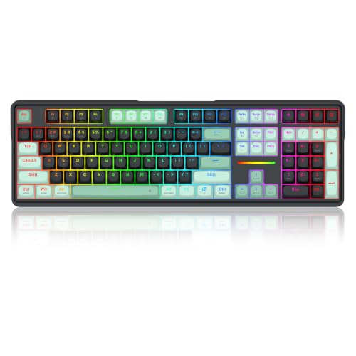 Image of Redragon K745 PRO Wireless Gasket RGB Gaming Keyboard, 108 Keys Mechanical Keyboard w /Extra 4 Hotkeys, Hot-Swap Socket, 5-Layer Noise Dampening, See-Through Round PBT Keycaps, Creamy Linear Switch