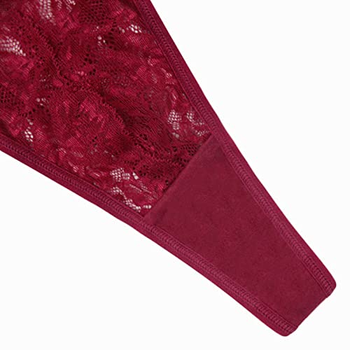 Banamic Women G-String Thongs Panties T Back Low Waist Seamless Underwear Sexy Wine Red #TOP5