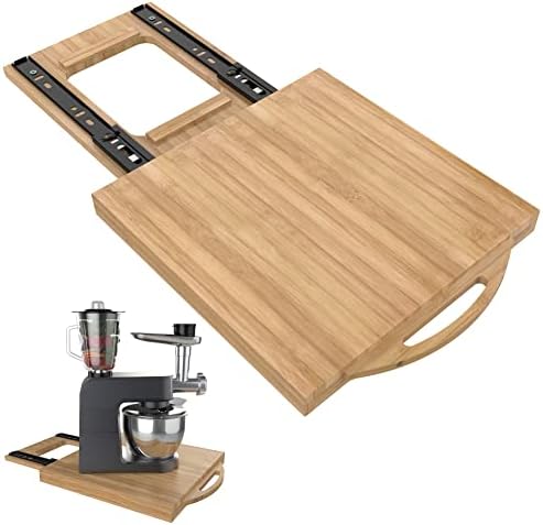 ZXLKJFN Wooden Kitchen Small Appliances Slider,Multipurpose Under Cabinet Countertop Appliance Sliding Tray For Coffee Maker Air Fryer Food Process Stand Mixer Toaste