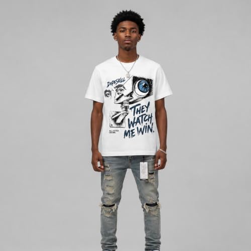Image of DopeSkill Graphic Tee Streetwear Hip Hop Hypebeast Unisex T-Shirt Sneaker Colour Matching Shirts Rapper Mouth