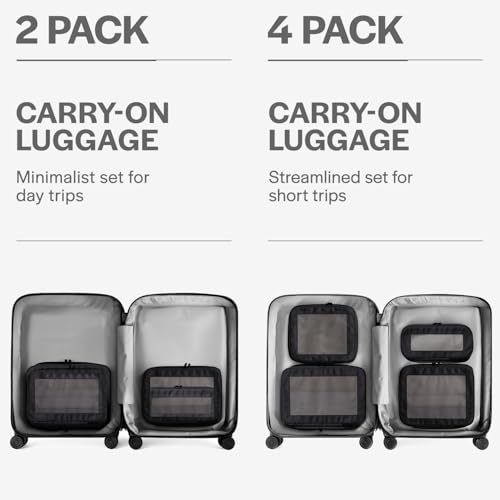Image of Aerotrunk Compression Packing Cubes for Travel - Luggage Organizer Bags - Double Zipper Packing Cubes for Suitcases (2-Pack, Black)