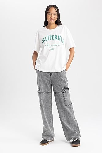 DeFacto Kadın tişörtü, ekrü, L - Görsel 3