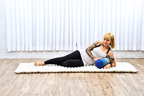 Image of Leewadee Small Yoga Bolster - Shape-Retaining Cervical Neck Roll, Tube Pillow for Comfortable Reading, Kapok Filling, 22 x 6 x 6 inches