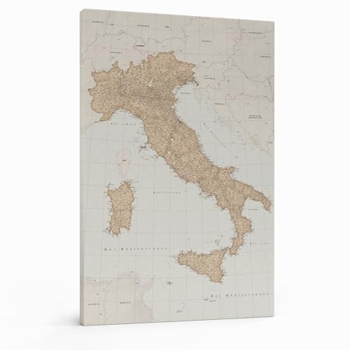Mappa Italia - Mappa dettagliata dell'Italia con puntine - Per