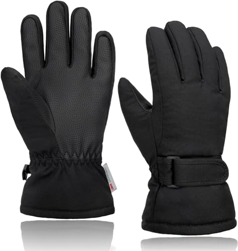 Arcweg Kinder Skihandschuhe Winter Wasserdicht Handschuhe Warme Atmungsaktiv Mitten Fäustlinge für Unisex Mädchen und Jungen Wintersport S/M