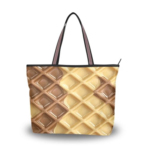 Ewusp Bolso de mano de lona con cremallera para mujer, estilo informal, para viajes, compras, trabajo, a, 17.72' L x 13.0' H x 5.2' W