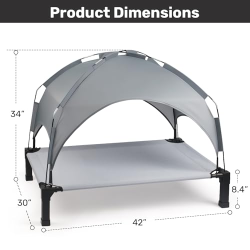 Heeyoo Elevated Dog Bed with Canopy