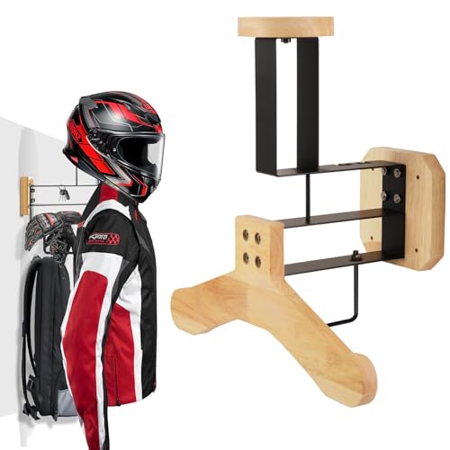 MIDINGCHAI Support Casque Moto, Equipement Moto, Porte Casque Moto, Support Mural Casque Moto pour Accrocher Le Casque et la Veste de Moto au Mur, Support Mural pour Gilet Tactique