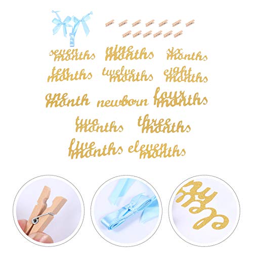 Toyvian Banner Com Foto Do Primeiro Aniversário Do Bebê Banner Com Foto de 12 Meses Foto Marco Mensa