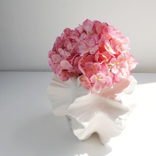 Modern Art Ceramic Flower Vase - White Decoration