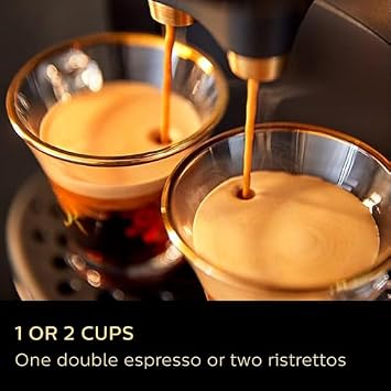 Fully automatic espresso machine, 20 bar pressure, with steam wand, 1.6-liter water tank, and color touch display. Cact design, perfect for home or travel, makes lattes and capnos.