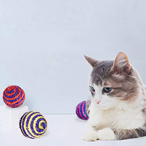 UKCOCO 6 Unidades Bola De Sisal Brinquedo Gato Brinquedos Juguetes Gatinho Arranhando Sisal Brinqued