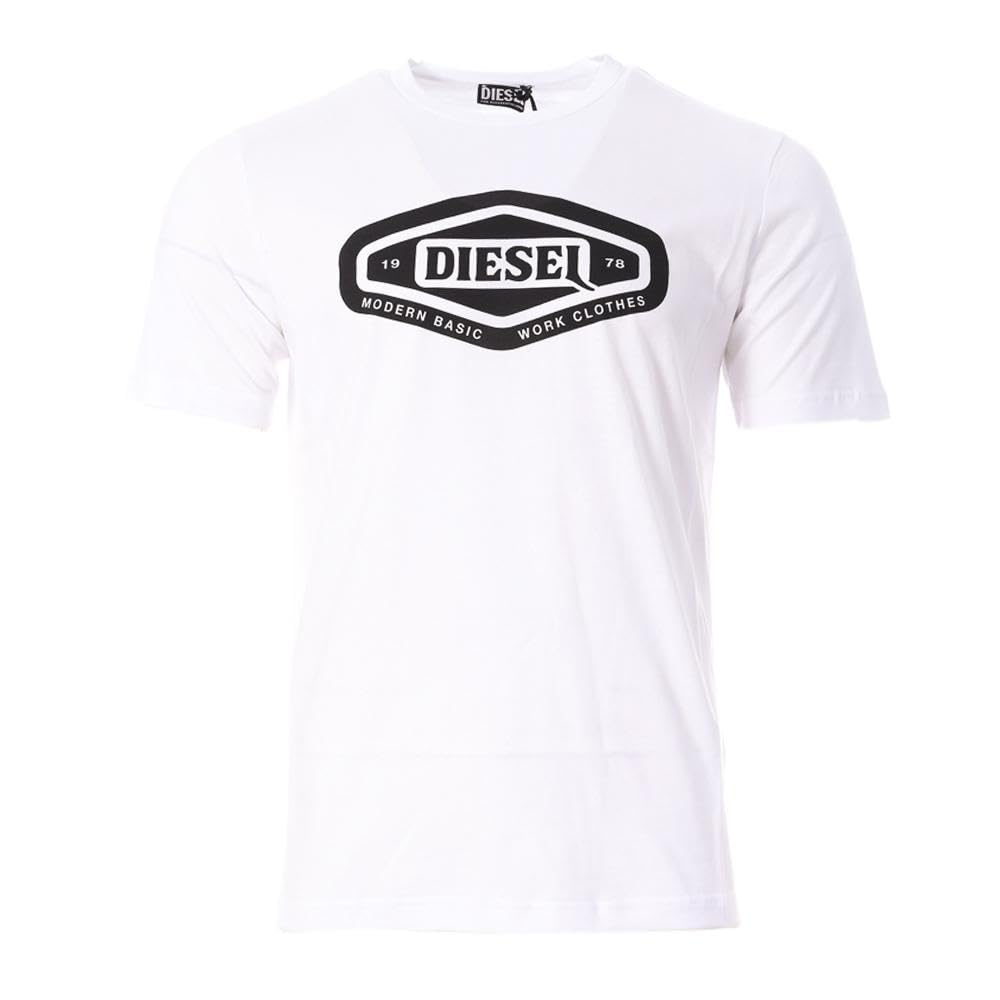 Diesel Men's White T-Shirt RPHAX, white, XL