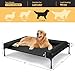Veehoo Hundeliege Outdoor Grosse Hunde, Kühlendes Erhöhtes Hundebett mit abnehmbarem Bloster, Hundeliege Abwaschbar Hunde Reisebett, Schwarz 104 x 69 x 23cm