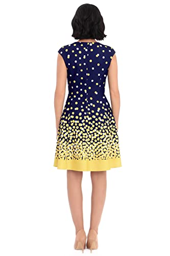Image of London Times Womens Dresses Cap Sleeve Fit and Flare - Elegant Summer Cocktail Graduation Garden Party Wedding Guest Dress