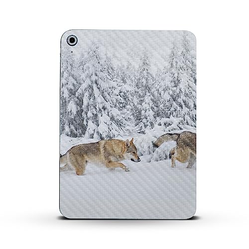 Image of MightySkins Carbon Fiber Skin Compatible with Apple iPad 10.9 inch 10th Gen (2022) Full Wrap Kit - Wolf Pack | Protective, Durable Textured Carbon Fiber Finish | Easy to Apply | Made in The USA