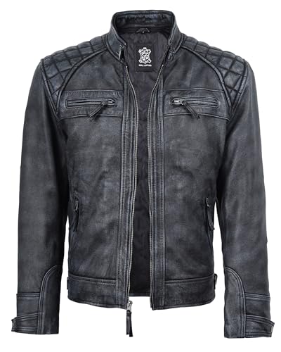 Image of Decrum Leather Jacket Men - Cafe Racer Style Real Lambskin Leather Jackets For Men