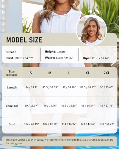 Bsubseach Terry Cloth Cover Up - Women Hooded Swimsuit Coverup Zipper Beach Coverups Sleeveless Swim Robes with Pockets2