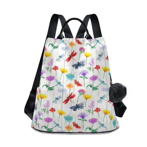 Sac à dos femme motif libellules sauvages pour s'évader au quotidien en toute sérénité
