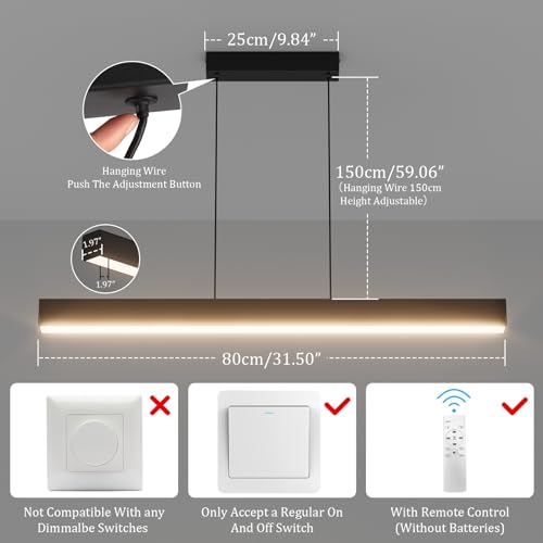 Lampe à suspension table à manger moderne Klighten réglable dimmable - 6