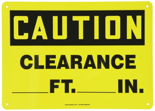 Panneau de signalisation d'attention hauteur limitée en aluminium jaune 25x35 cm