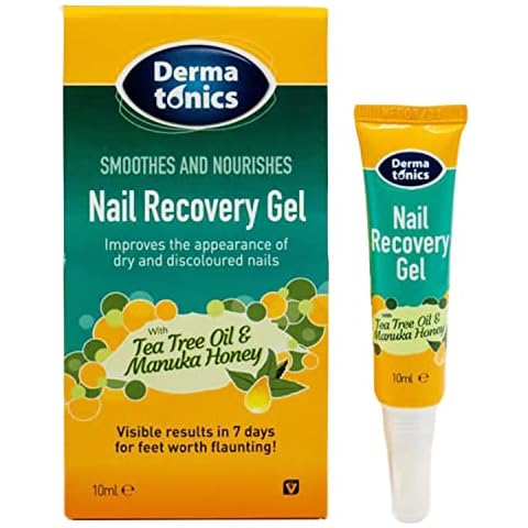 Dermatonics Nail Recovery Gel | Smoothes and Nourishes, Improves the Appearance of Dry and Discoloured Nails | With Tea Tree Oil and Manuka Honey | 10ml Cover