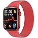 U/K OLYRICK-T Smart Watches for Men Women Bluetooth 1.54IPS Large Screen Watch Heart Pressure Monitor Fitness Tracker Sports Watch for Android Phones iPhone Rose Gold Case with Red Band